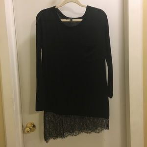 LBD with asymmetrical lace hem